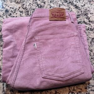Levi’s Ribcage Bell Corduroy Flare Pants Pink Lilac 29